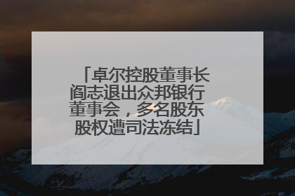 卓尔控股董事长阎志退出众邦银行董事会，多名股东股权遭司法冻结