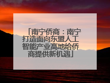 南宁侨商：南宁打造面向东盟人工智能产业高地给侨商提供新机遇