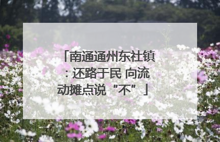 南通通州东社镇：还路于民 向流动摊点说“不”