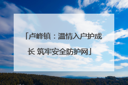 卢峰镇：温情入户护成长 筑牢安全防护网