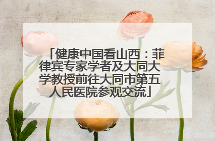 健康中国看山西：菲律宾专家学者及大同大学教授前往大同市第五人民医院参观交流