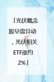 光伏概念股早盘异动，光伏相关ETF涨约2%