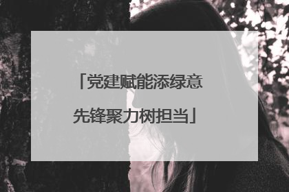 党建赋能添绿意 先锋聚力树担当