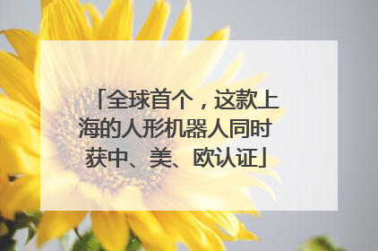 全球首个，这款上海的人形机器人同时获中、美、欧认证