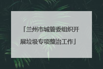 兰州市城管委组织开展垃圾专项整治工作