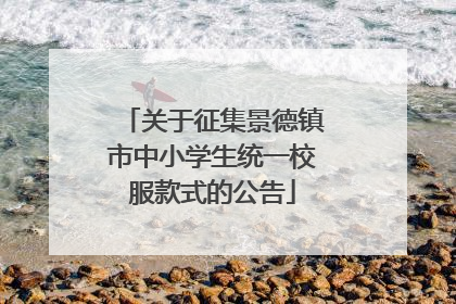 关于征集景德镇市中小学生统一校服款式的公告