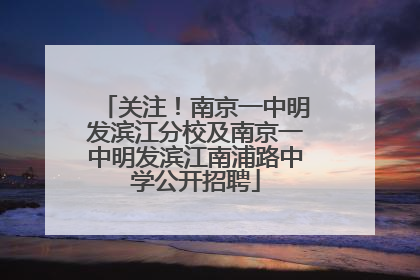 关注！南京一中明发滨江分校及南京一中明发滨江南浦路中学公开招聘