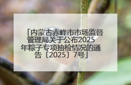 内蒙古赤峰市市场监督管理局关于公布2025年粽子专项抽检情况的通告〔2025〕7号