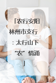 农行安阳林州市支行：太行山下“农”情涌