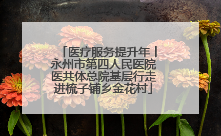 医疗服务提升年丨永州市第四人民医院医共体总院基层行走进梳子铺乡金花村