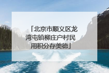 北京市顺义区龙湾屯镇柳庄户村民用积分存美德
