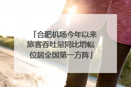 合肥机场今年以来旅客吞吐量同比增幅位居全国第一方阵