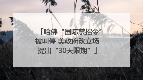哈佛“国际禁招令”被叫停 美政府改立场提出“30天限期”