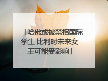 哈佛或被禁招国际学生 比利时未来女王可能受影响