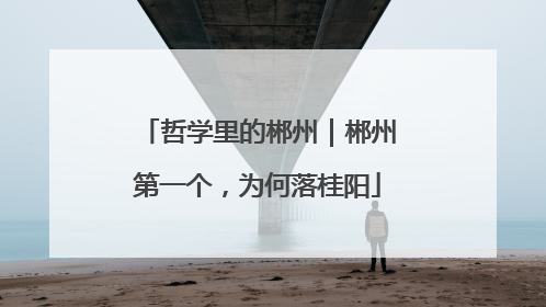 哲学里的郴州｜郴州第一个，为何落桂阳