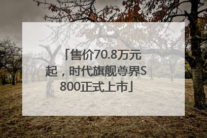 售价70.8万元起，时代旗舰尊界S800正式上市