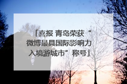 喜报 青岛荣获“微博最具国际影响力入境游城市”称号