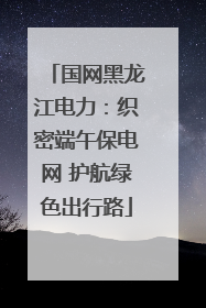 国网黑龙江电力：织密端午保电网 护航绿色出行路