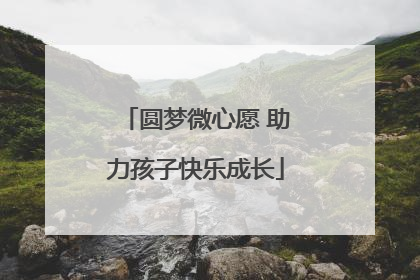 圆梦微心愿 助力孩子快乐成长