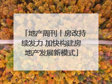 地产周刊丨房改持续发力 加快构建房地产发展新模式