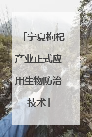 宁夏枸杞产业正式应用生物防治技术