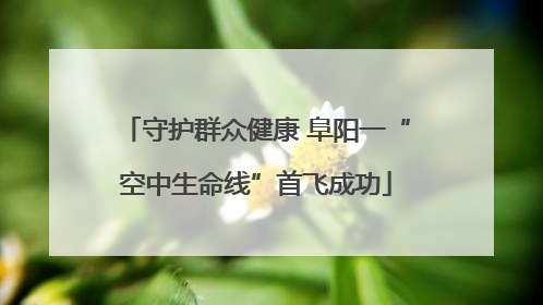 守护群众健康 阜阳一“空中生命线”首飞成功