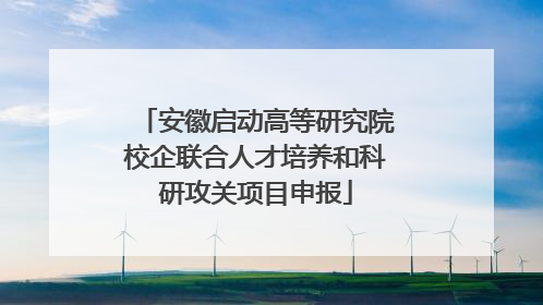 安徽启动高等研究院校企联合人才培养和科研攻关项目申报