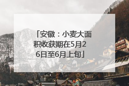 安徽：小麦大面积收获期在5月26日至6月上旬