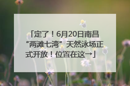 定了！6月20日南昌“两滩七湾”天然泳场正式开放！位置在这→