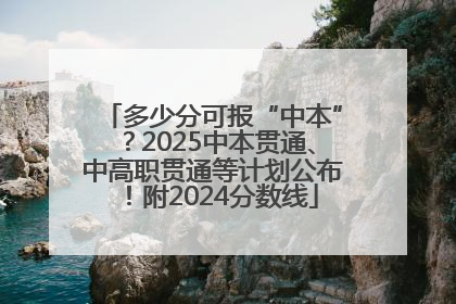 多少分可报“中本”？2025中本贯通、中高职贯通等计划公布！附2024分数线
