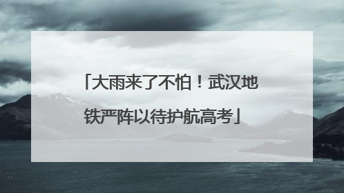 大雨来了不怕！武汉地铁严阵以待护航高考