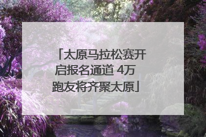 太原马拉松赛开启报名通道 4万跑友将齐聚太原
