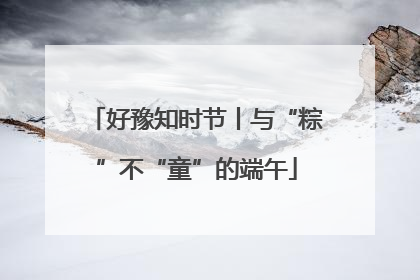 好豫知时节丨与“粽”不“童”的端午
