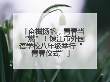 奋楫扬帆，青春当“燃”！镇江市外国语学校八年级举行“青春仪式”