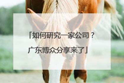 如何研究一家公司？广东博众分享来了