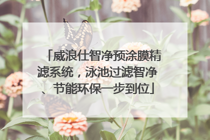威浪仕智净预涂膜精滤系统，泳池过滤智净、节能环保一步到位