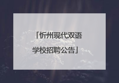 忻州现代双语学校招聘公告