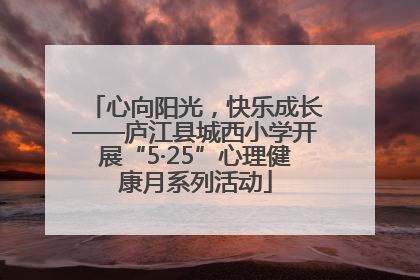 心向阳光，快乐成长——庐江县城西小学开展“5·25”心理健康月系列活动
