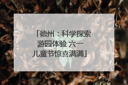 德州：科学探索 游园体验 六一儿童节惊喜满满
