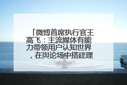 微博首席执行官王高飞：主流媒体有能力带领用户认知世界，在舆论场中搭建理性的讨论空间