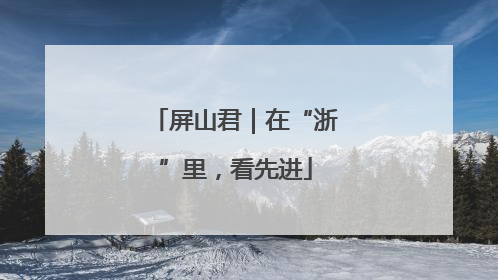 屏山君｜在“浙”里，看先进