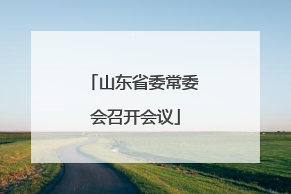 山东省委常委会召开会议