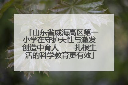 山东省威海高区第一小学在守护天性与激发创造中育人——扎根生活的科学教育更有效