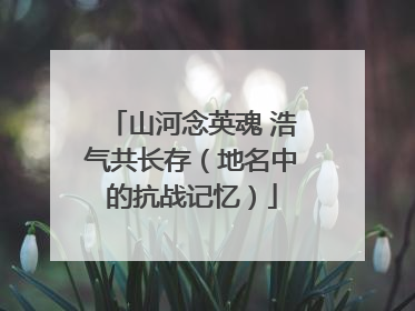 山河念英魂 浩气共长存（地名中的抗战记忆）