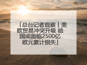 总台记者观察丨美欧贸易冲突升级 德国或面临2500亿欧元累计损失