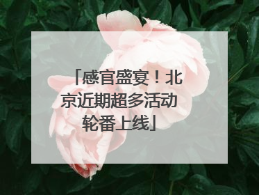 感官盛宴！北京近期超多活动轮番上线
