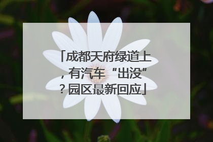 成都天府绿道上，有汽车“出没”？园区最新回应