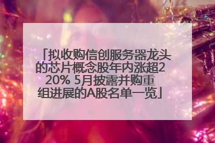 拟收购信创服务器龙头的芯片概念股年内涨超220% 5月披露并购重组进展的A股名单一览