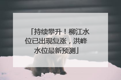 持续攀升！柳江水位已出现复涨，洪峰水位最新预测