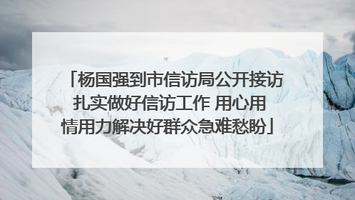 杨国强到市信访局公开接访 扎实做好信访工作 用心用情用力解决好群众急难愁盼